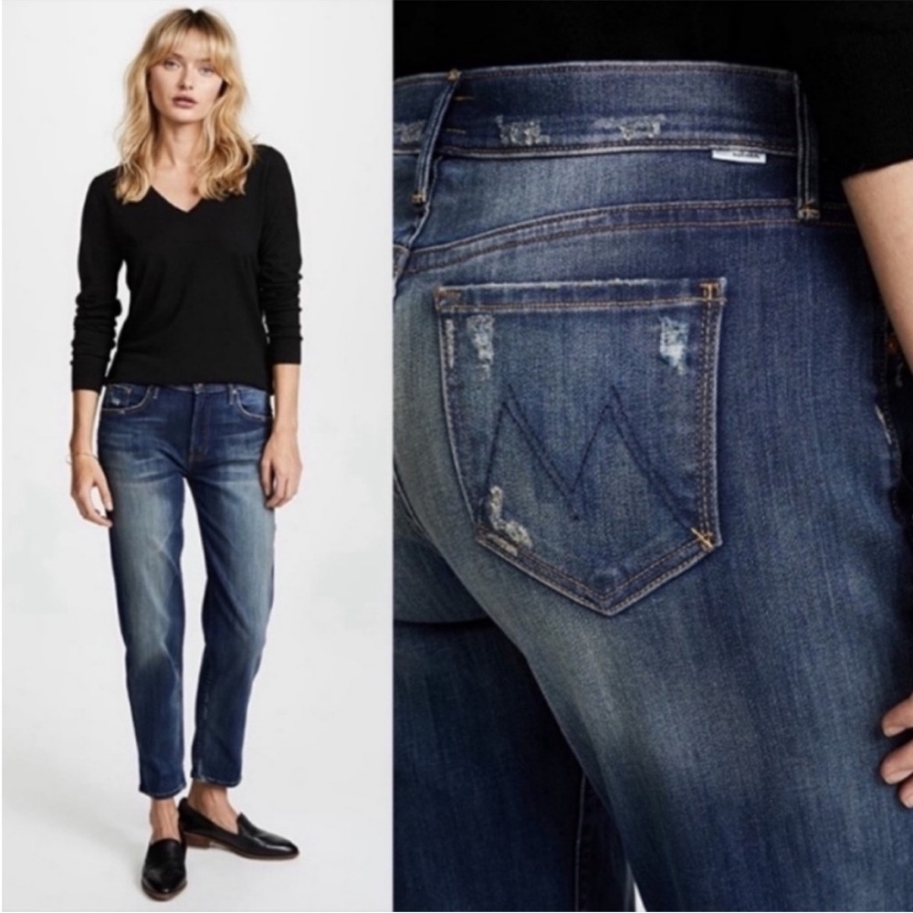 MOTHER The Drop Out “Tequila Truth” Jeans Size 26 Distressed Straight Leg